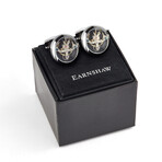 Thomas Earnshaw Stainless Steel Cufflinks // Silver + Black // ES-001-C1