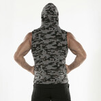 Cargo Sleeveless Hoody // Camo Grey (L)