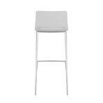 Cilla Bar Stool in Clear with Brushed Nickel Legs // Set of 2