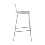 Cilla Bar Stool in Clear with Brushed Nickel Legs // Set of 2