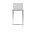 Cilla Bar Stool in Clear with Brushed Nickel Legs // Set of 2