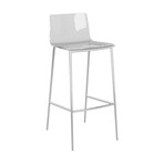 Cilla Bar Stool in Clear with Brushed Nickel Legs // Set of 2