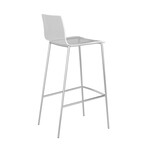 Cilla Bar Stool in Clear with Brushed Nickel Legs // Set of 2