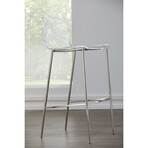 Cilla Bar Stool in Clear with Brushed Nickel Legs // Set of 2