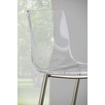 Cilla Bar Stool in Clear with Brushed Nickel Legs // Set of 2