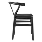 Evelina Side Chair with Black Stained Framed and Black Velvet Seat // Set of 2