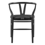 Evelina Side Chair with Black Stained Framed and Black Velvet Seat // Set of 2