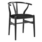 Evelina Side Chair with Black Stained Framed and Black Velvet Seat // Set of 2