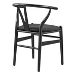 Evelina Side Chair with Black Stained Framed and Black Velvet Seat // Set of 2