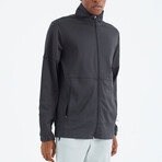 High Collar Zippered Pocket Detailed Sweatshirt // Anthracite (S)