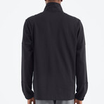 High Collar Zippered Pocket Detailed Sweatshirt // Black (S)