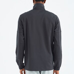 High Collar Zippered Pocket Detailed Sweatshirt // Anthracite (S)