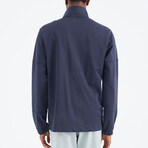 High Collar Zippered Pocket Detailed Sweatshirt // Indigo (S)