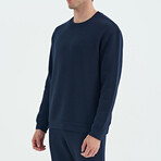 Crewneck Sweatshirt with Embroided Logo // Indigo (S)