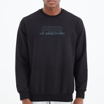 Crewneck Sweatshirt with Large Logo // Black (S)