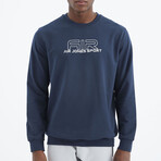 Crewneck Sweatshirt with Large Logo // Indigo (S)