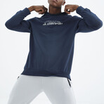 Crewneck Sweatshirt with Large Logo // Indigo (S)