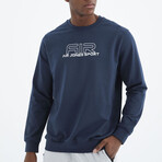 Crewneck Sweatshirt with Large Logo // Indigo (S)