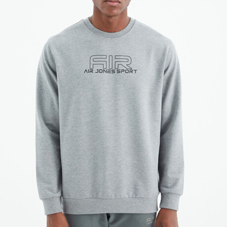 Crewneck Sweatshirt with Large Logo // Gray Melange (S)