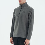 Half Zip High Collar Polar Sweatshirt with Embroided Logo // Dark Gray (S)