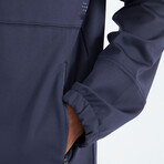 High Collar Zippered Pocket Detailed Sweatshirt // Indigo (S)