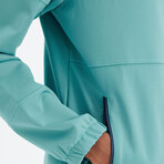 High Collar Zippered Pocket Detailed Sweatshirt // Sea Green (S)