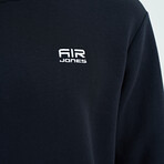 Crewneck Sweatshirt with Embroided Logo // Navy Blue (S)