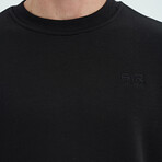 Crewneck Sweatshirt with Embroided Logo // Black (S)