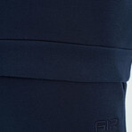 Crewneck Sweatshirt with Embroided Logo // Indigo (S)