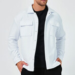 Solid Flannel Snap Button // White (L)