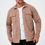 Solid Flannel Snap Button // Light Brown (2XL)