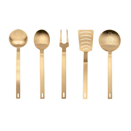 Stile Kitchen Tools with Box // 5 Pcs. (Gold)