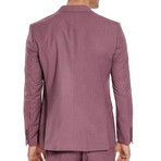 2 Piece Plain Slim Fit Mono Collar Single Button Suit // Purple (Euro: 56)