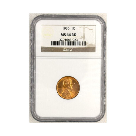 1936 P Lincoln Penny NGC MS 66 RD # 023