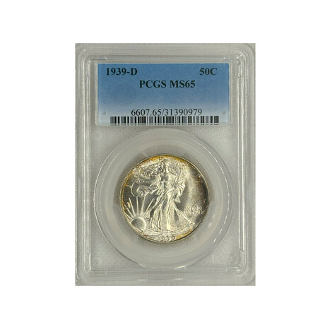 1939 D TONING Walking Liberty PCGS MS 65 # 979