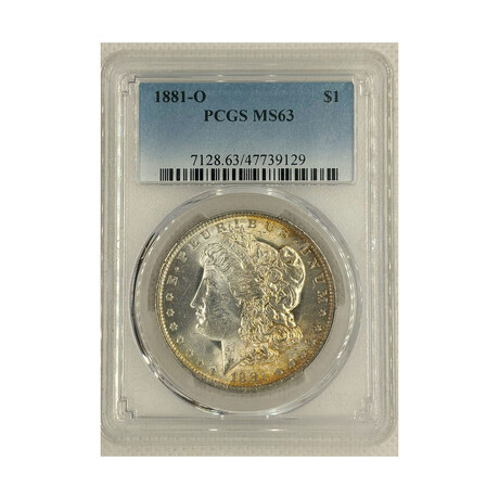 1881 O TONING Morgan Dollar PCGS MS 63 # 129