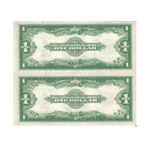 1923 EXTREMLY RARE REVERSE CHANGEOVER PAIR $ 1 Silver Certificates