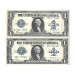 1923 EXTREMLY RARE REVERSE CHANGEOVER PAIR $ 1 Silver Certificates