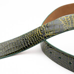 Alligator Leather Belt // Antique Green (44)