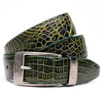 Alligator Leather Belt // Antique Green (40)