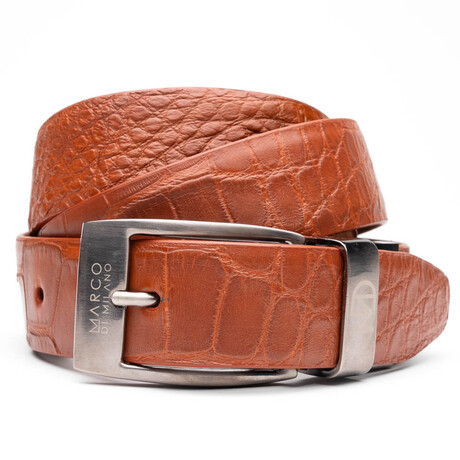 Alligator Leather Belt // Cognac (36)