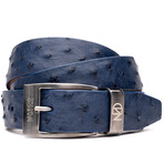 Ostrich Leather Belt // Navy (40)