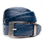 Alligator Leather Belt // Navy (36)