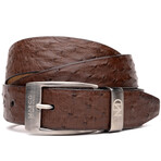 Ostrich Leather Belt // Brown (40)