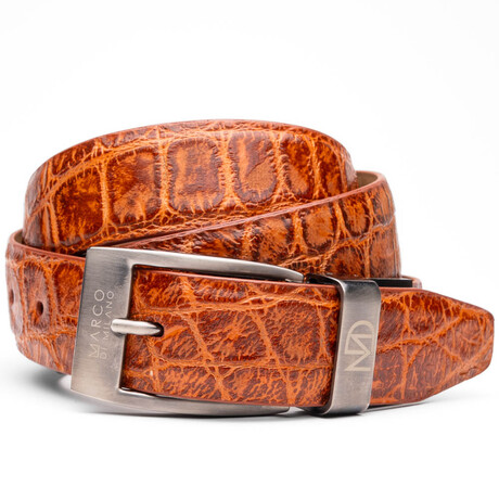 Alligator Leather Belt // Antique Honey (36)