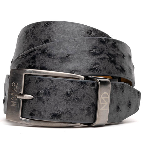 Ostrich Leather Belt // Gray (36)