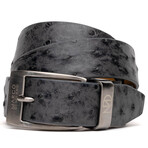 Ostrich Leather Belt // Gray (40)