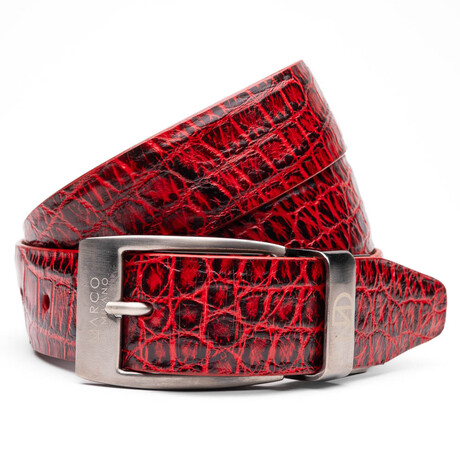 Alligator Leather Belt // Antique Red (36)