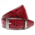 Alligator Leather Belt // Antique Red (44)