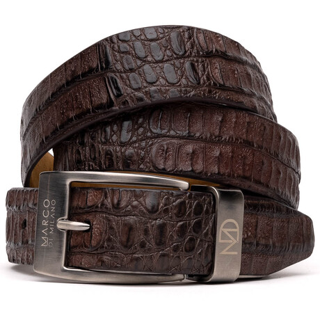 Crocodile Leather Belt // Brown (36)